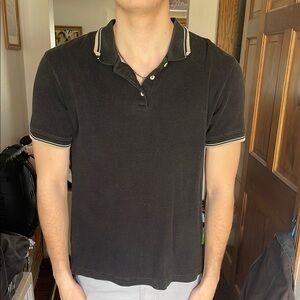 Croft & Barrow Sport Black with Tan Accents Polo Shirt, Size XLT, 95% cotton